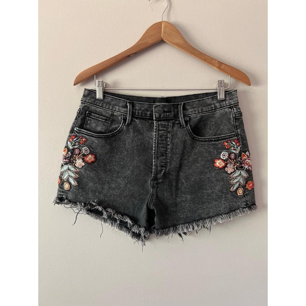Driftwood Goldie Denim Shorts Acid Washed Black Size 27